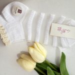 جوراب مچی تک رنگ سفید ترکیب نخی و توری مناسب تابستان