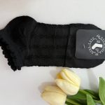 جوراب مچی لبه دالبری تک رنگ مشکی  نازک مناسب تابستان